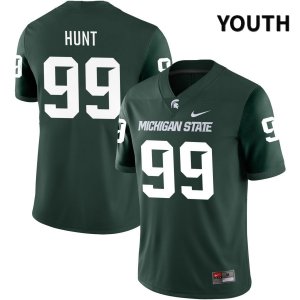 Youth Michigan State Spartans NCAA #99 Jalen Hunt Green NIL 2022 Authentic Nike Stitched College Football Jersey IY32B38TE